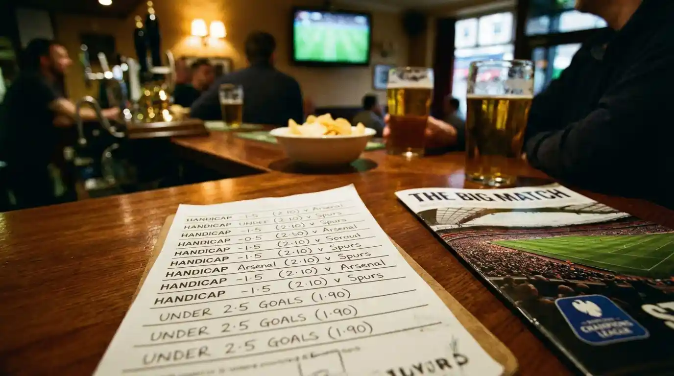 Tableau de handicap asiatique avec lignes de cotes pour un match de football